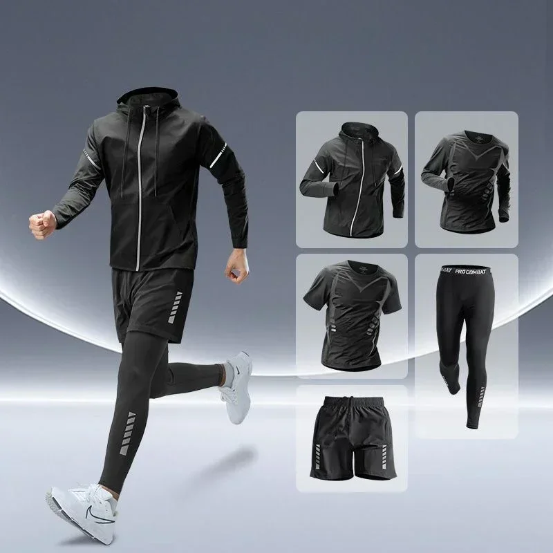 Running Gear Quick Dry - Setelan Lari Pria Ketat Cepat Kering