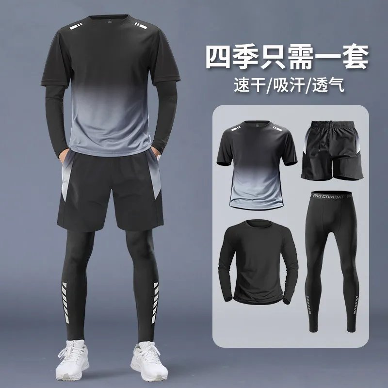 Running Gear Quick Dry - Setelan Atletik Pria 4 Potong -