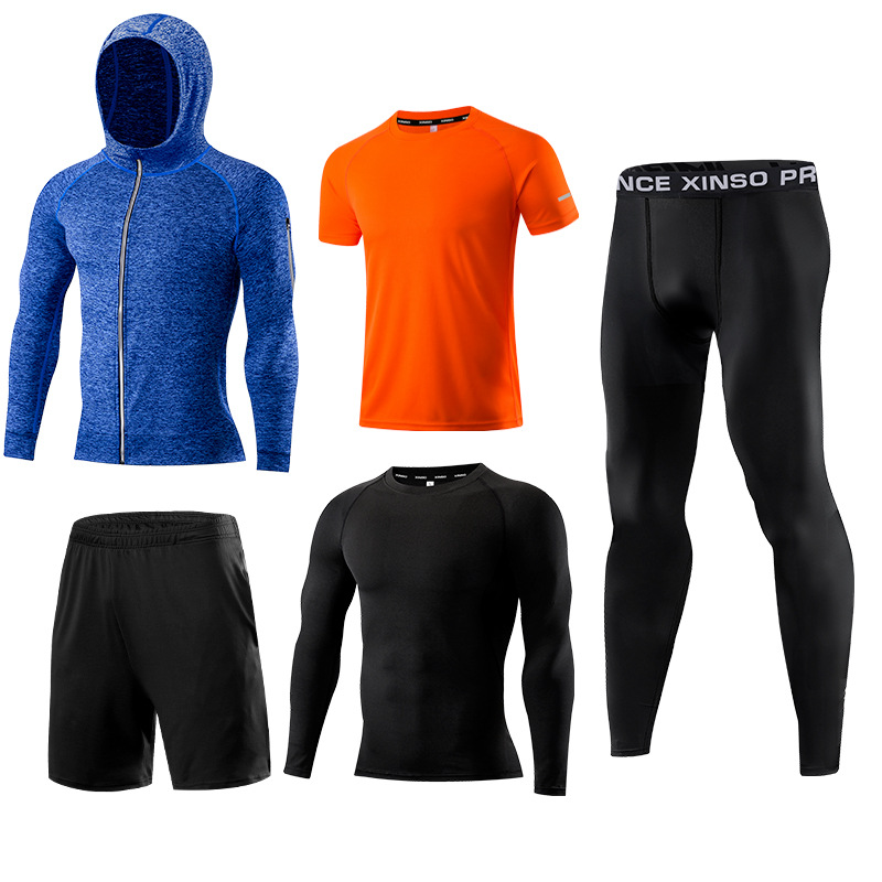 Set Pakaian Fitness Pria 5-Pie - Running Gear Quick Dry ulasan dan harga
