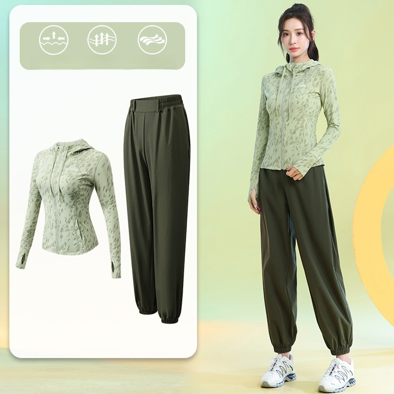 Setelan Lari Wanita Lengan Pan - Running Gear Quick Dry ulasan dan harga